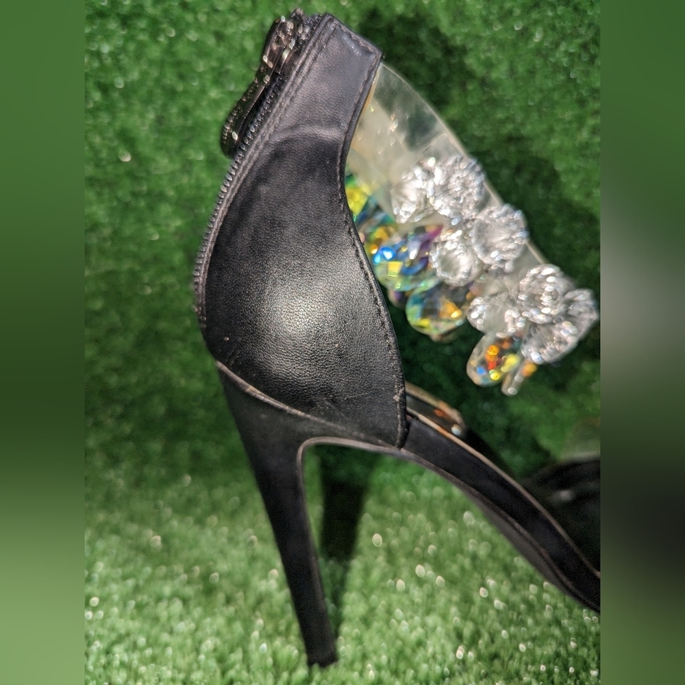 Cape Robbin Suzzy 54 Womens Clear Toe Gem Embellished Heel Size 10 - Picture 7 of 8